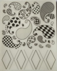 DARK BROWN PAISLEY Rub-On Transfers(4”x 5”)Shapes •Scrapbook•Memory•Card Making