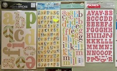 Lot of 26 Sheets Alphabet Stickers Sticko, MAMBI, NRN, K & Company New!