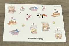 NEW Paper Kuma Co Treats & Tea Sticker Sheet PaperKumaCo Stickers