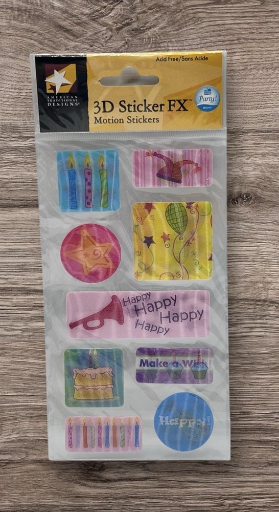 American Traditional Designs Party FX Motion Stickers Scrapbooking NEW