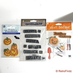 Halloween Sticker Lot of 3 Scrapbooking 3D Stickers Jolee’s Pumpkins RARE