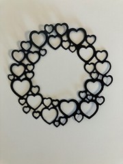 Hearts Circle Frame Heart Round Frame Die Cut Embellishments 6 pcs 3-7/8″