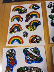 Vintage 1980s Vending Machine Prism Sticker Sheets Unicorn Rainbow Lot 8 65 Pcs