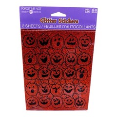 Vintage American Greetings Stickers Sparkle Glitter Jack-o’-lantern Pumpkin