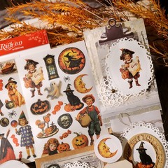 Halloween 2 Small Rub On Transfers Stickers Witch Crafts for Paper Wood Fabric