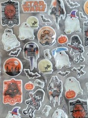 Star Wars Halloween Puffy Stickers Disney 8×10 Sheet Ghost R2-D2 Vader Pumpkin