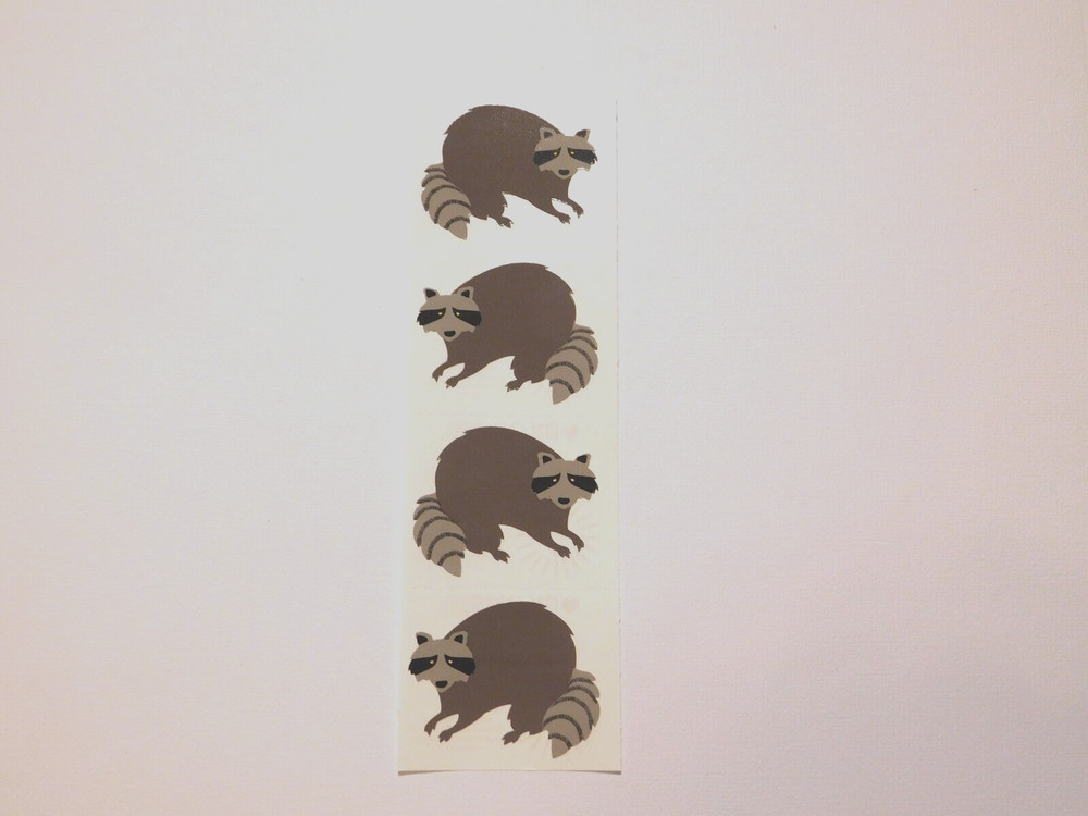 Mrs. Grossman’s Lot of 1 Strip ~Racoon~ 20th Anniversary Stickers RARE HTF