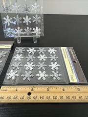 3 Recollections Glitter Snowflake Embellishment 16pc Stickers Silver White New