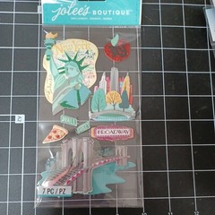 SCRAPBOOK STICKER Title Travel New York City Broadway Bridge Statue Liberty
