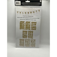 Me & My Big Ideas mambiSTICKS Black Gold Foil Alphabet Number Stickers 8 Sheets