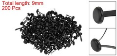 200 PCS Paper Brass Fasteners Split Pins Pastel Mini Black 5mm x 9 mm