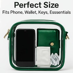Transparent Spacious Sturdy Adjustable Compact Chic Game Day Clear Crossbody Bag