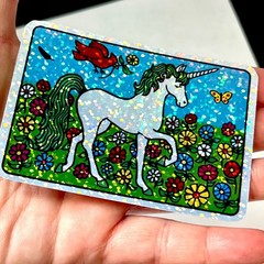 Retro Unicorn Prism Sticker Vending Machine Holo 1980s Vintage REPRODUCTION