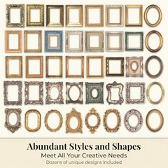 80 Pcs Vintage Baroque Frame Stickers for Scrapbooking – Antique Antique