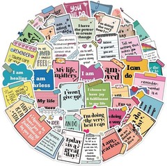 Inspirational Quote Stickers – 50PCS Vinyl Art Deco for Scrapbooking & Gifting