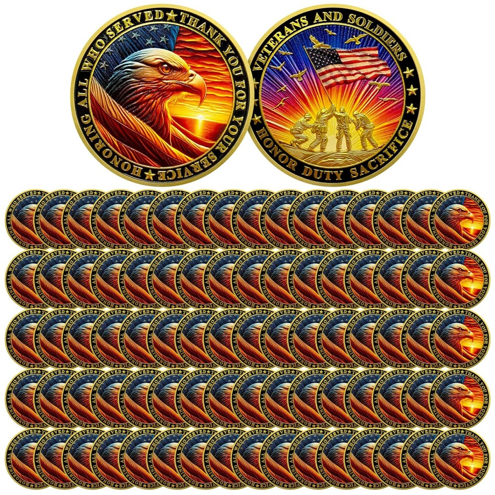 ASmileIndeep Bulk 82 Pcs Military Challenge Coins – Thank You for Your Service