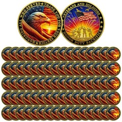 ASmileIndeep Bulk 82 Pcs Military Challenge Coins – Thank You for Your Service