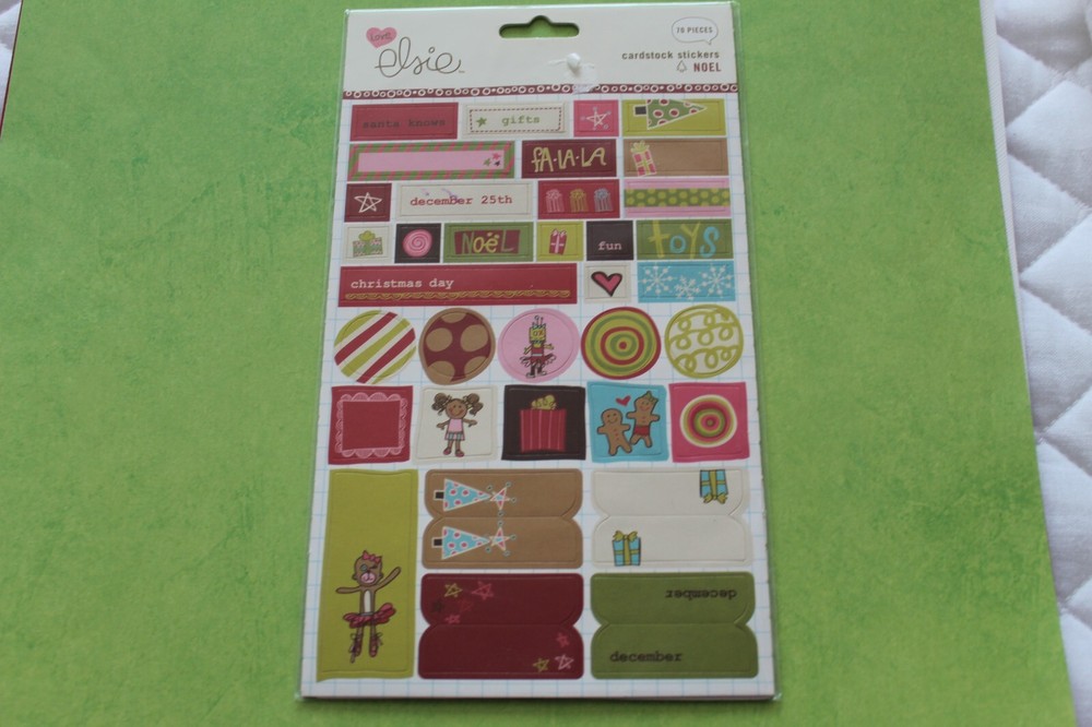 VERY RARE Christmas Love Elsie «Noel Cardstock Stickers» 70 Pieces