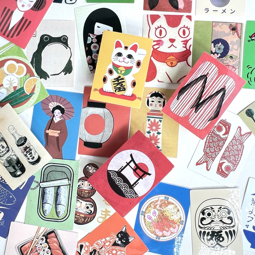 50 pc Japanese Stickers Travel Japan Junk Journal Collage Scrapbooking