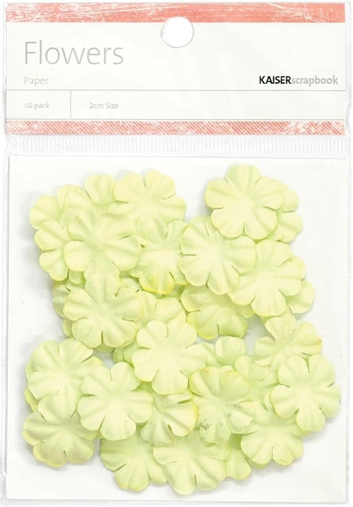 Paper Flowers, Lime, 50/pk, .2cm, scrapbook -Kaisercraft 811