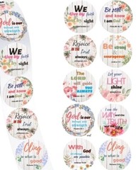 25 BIBLE VERSES ENVELOPE SEALS LABELS STICKERS 1″ ROUND – CHRISTIAN FAST SHIP