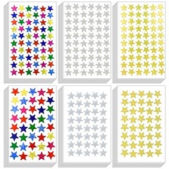 3000 Count Foil Star Stickers for Reward 60 Sheets Small -Adhesive Shiny Meta…