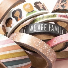 Jen Hadfield This Is Family Washi Tape Copper Foil accent 8pk Celebrates Family