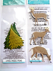 Jolee’s 3D Holiday Christmas Pine Trees & Deer Scrapbooking Embellishments
