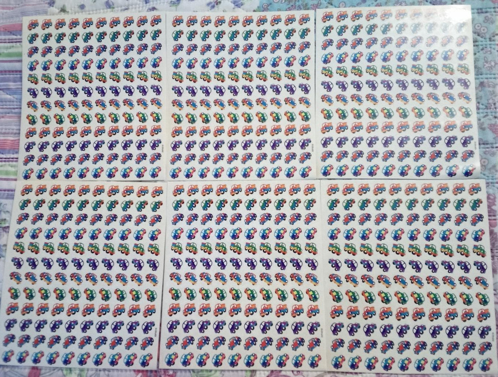 (6) Mini Car Sticker Sheets.