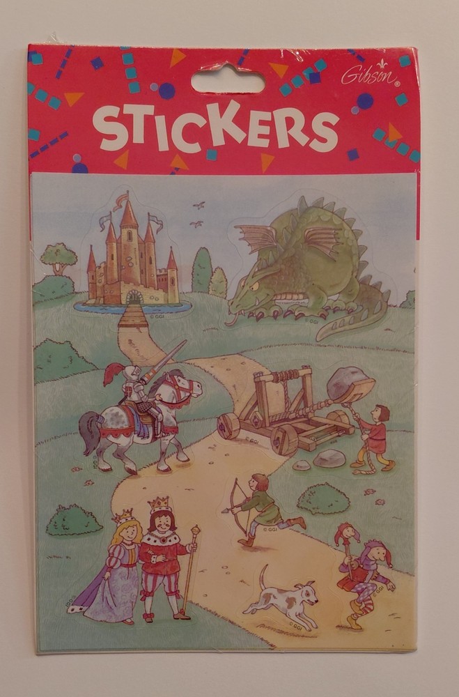 Vintage 1993 Gibson Greetings Dragon Fantasy Sticker Sheets Sealed New In Pack