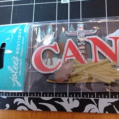 SCRAPBOOK STICKER Title Travel CANADA TOTEM Beaver Hockey Maple Leaf Moose Spire