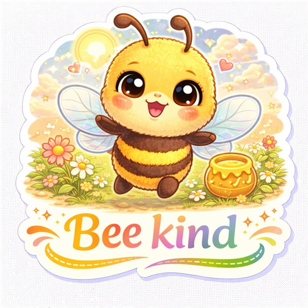 Bee Positive Sticker Pack Cute Kawaii Motivational Bee Stickers 12 Bundle