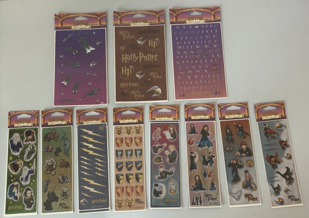 Harry Potter Stickers Lot of 11 Packages New Sealed 2004 Each Pack Has 2 Sheets