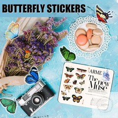 Butterfly Stickers(635 Pcs, 48 Sheets), Flower Stickers for Scrapbooking, Journa