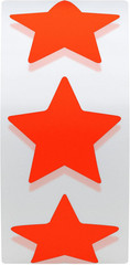 Hybsk 1″ Fluorescence Red Star Shape Paper Stickers Packaging Seals Tag Total 50