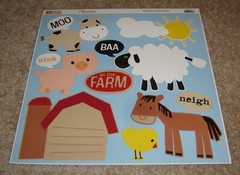 Reminisce 12×12 DieCut Sticker Sheet ~ Barnyard Buddies….Farm Animals, Barn