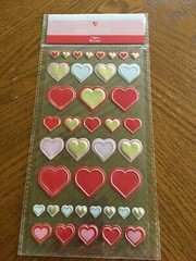 MadeForRetail Vinyl Raised Stickers 40 count NIB Decorative Red & Gold Hearts