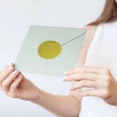 300 Pcs Self Adhesive Gold Embossed Foil Blank Certificate Notary Seal Stickers