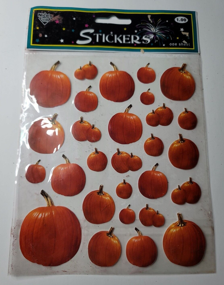 Nicole Quality Value Stickers One Sheet STK369 Pumpkins Pumpkin Fall Halloween