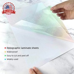 20 Sheets Holographic Sticker Paper A4 Size Vinyl Lamination Stickers Film Water