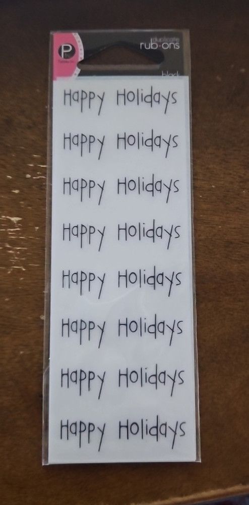 Pebbles Inc. Duplicate Rub-Ons ~ Black ~ happy holidays ~ Scrapbooking Crafts