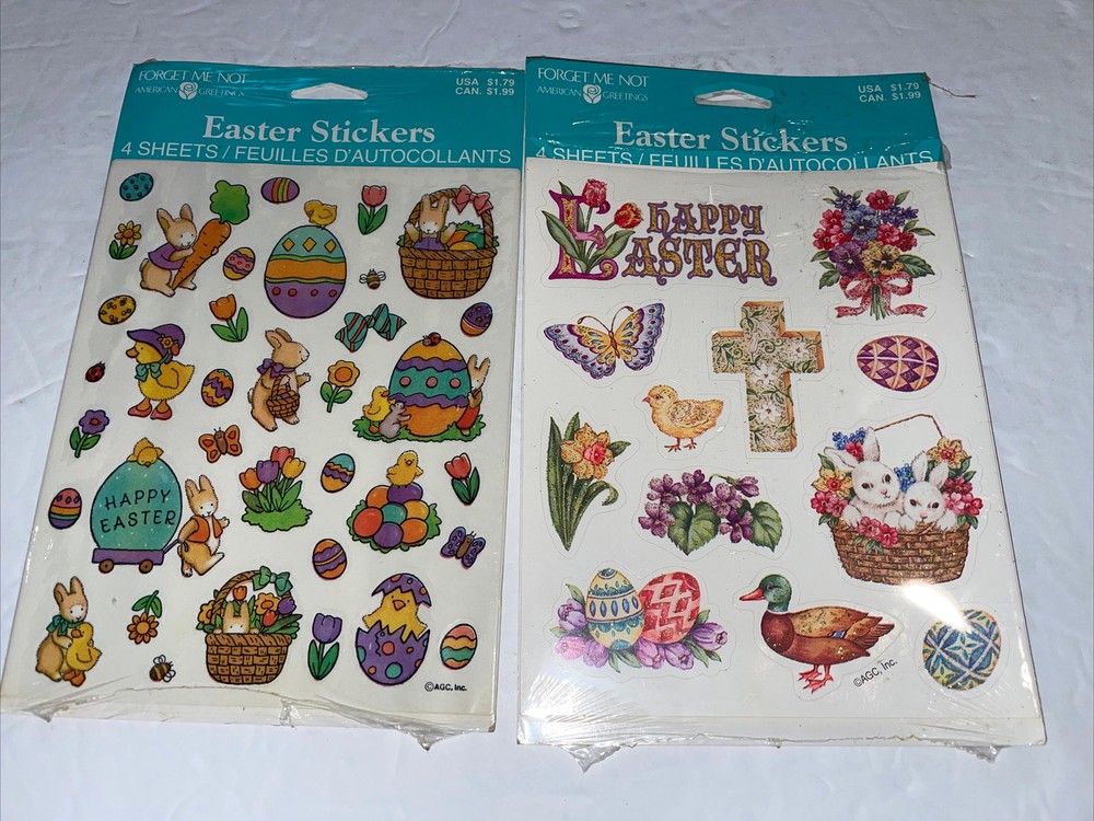 Forget Me Not American Greetings Easter Stickers Eggs Bunny Chicks Vintage