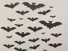 24 Halloween Bat Bats Die Cut Embellishment Paper Cardstock Scrapbook Cardmaking