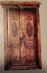 Retro Door Cardstock Sticker, 10PCS Vintage Courtyard Ephemera for Scrapbooking