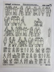 Letraset PEOPLE Mixed Lot 5 Sheets Partially Used ASH 2169 1014 1047