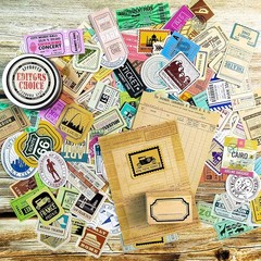 300 Pcs Vintage Travel Stickers Ticket Stickers for Journaling,Luggage Sticke…