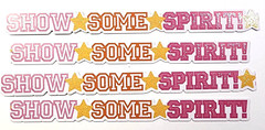 School Show Some Spirit Cheerleader Cardstock Glitter Stickers 4pc 6″ x 5/8″