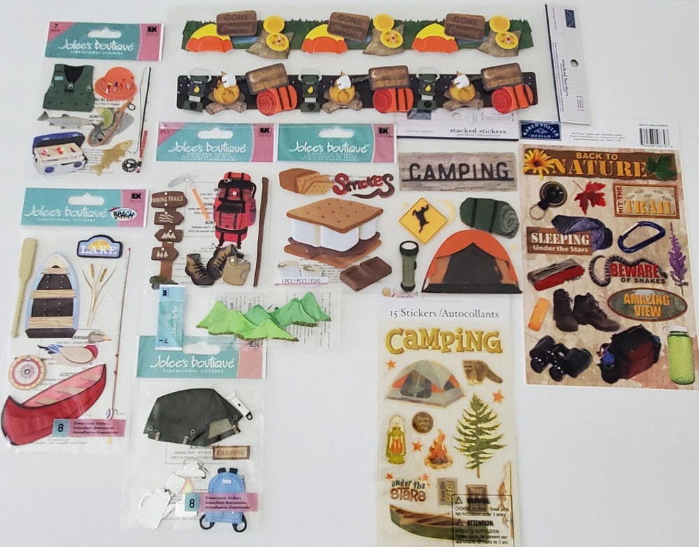 *YOU CHOOSE* Jolee’s/Others CAMPING/FISHING/HIKING/CANOEING Dimensional Stickers