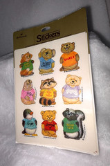 New Sealed 1980 Hallmark Shirt Tales Koala Penguin Walrus Beaver Tiger Stickers
