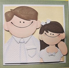 Pebbles Inc. Baptism Girl Brunette Cardstock Sticker Preacher Yellow Hair Flower